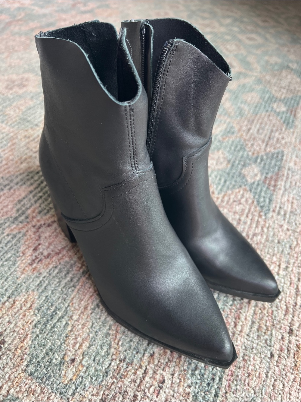 Steve Madden Black Pointed Toe Ankle Booties